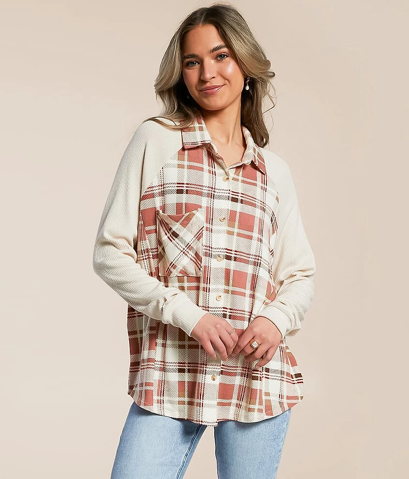 Plaid Knit Shirt