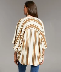 Striped Cocoon Cardigan
