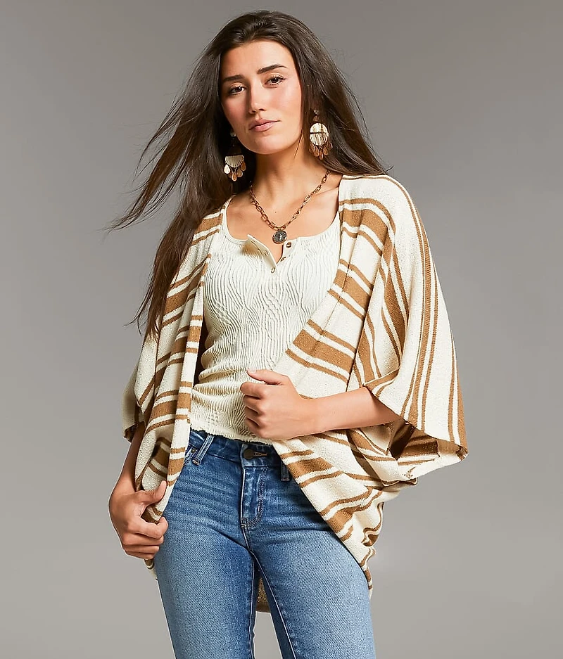 BKE Striped Cocoon Cardigan