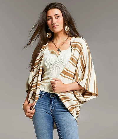 BKE Striped Cocoon Cardigan