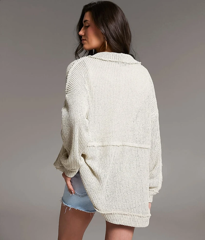 Textured Flyaway Cocoon Cardigan
