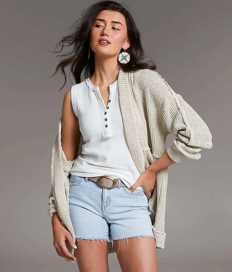 Textured Flyaway Cocoon Cardigan