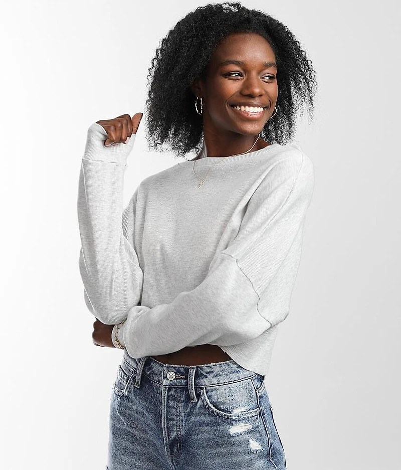 Raw Edge Cropped T-Shirt