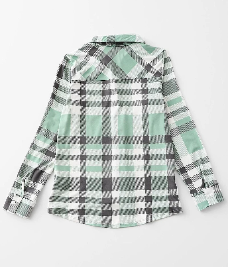 Girls - Brushed Plaid Knit Shirt
