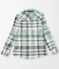 Girls - Brushed Plaid Knit Shirt