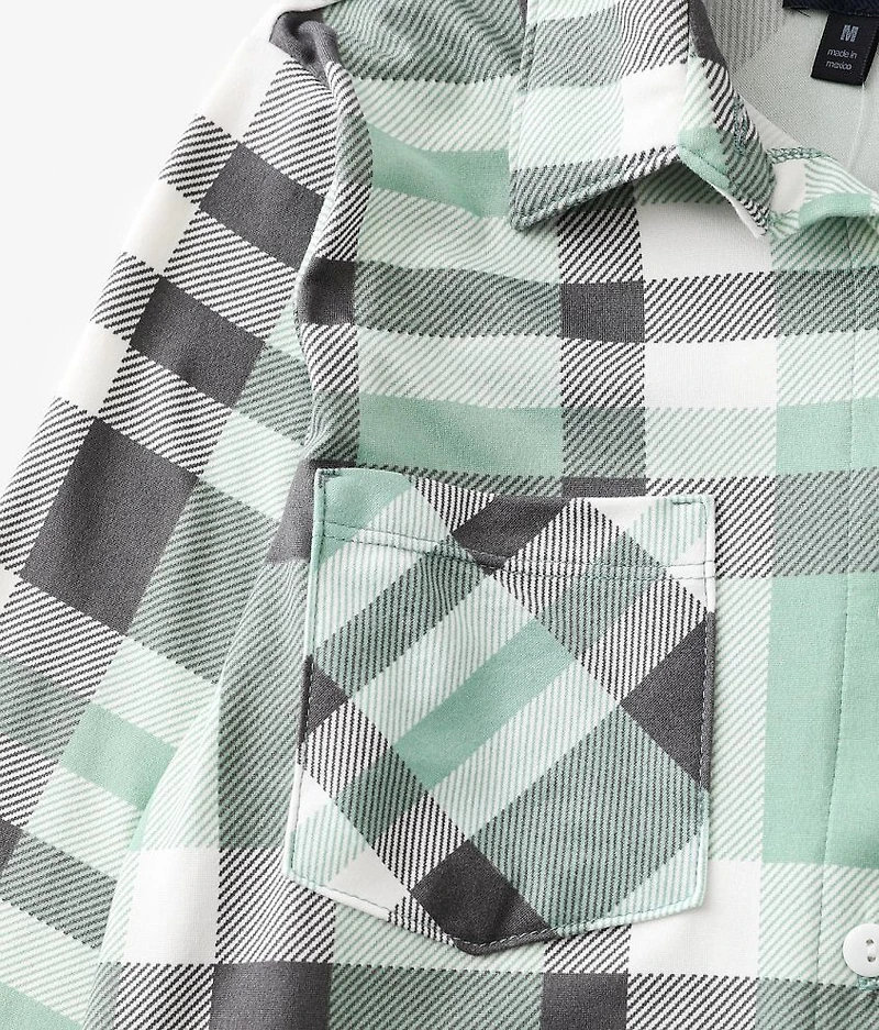 Girls - Brushed Plaid Knit Shirt