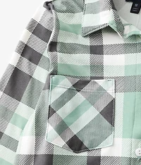 Girls - Brushed Plaid Knit Shirt