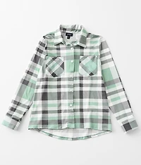 Girls - Brushed Plaid Knit Shirt
