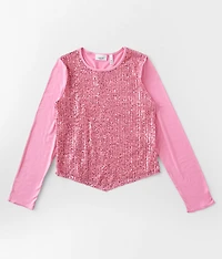 Girls - Sequin Mesh Top