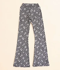 Girls - Checkered Floral Flare Pant