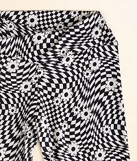 Girls - Checkered Floral Flare Pant
