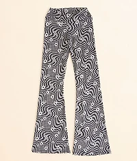 Girls - Checkered Floral Flare Pant
