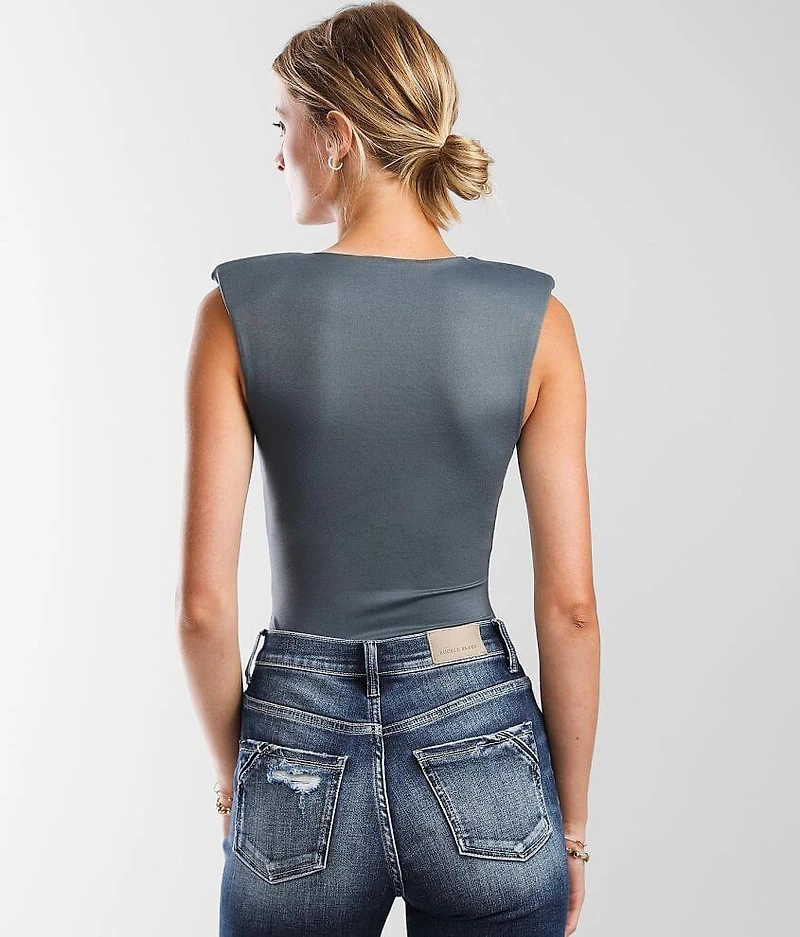 Sleeveless Shoulder Pad Bodysuit