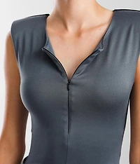 Sleeveless Shoulder Pad Bodysuit