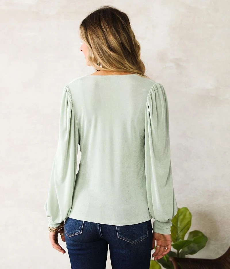Ruched Sheen Top