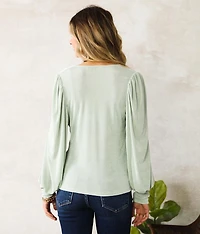 Ruched Sheen Top