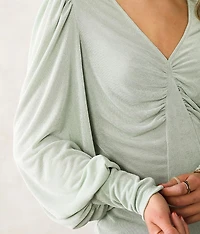 Ruched Sheen Top