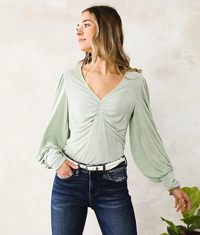 Ruched Sheen Top