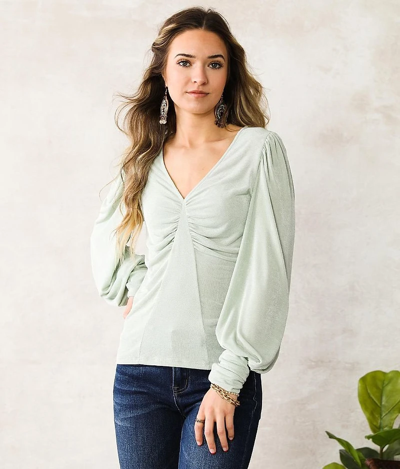 Ruched Sheen Top