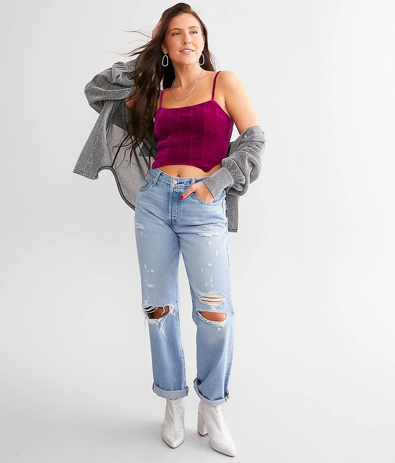 Velvet Corset Tank Top