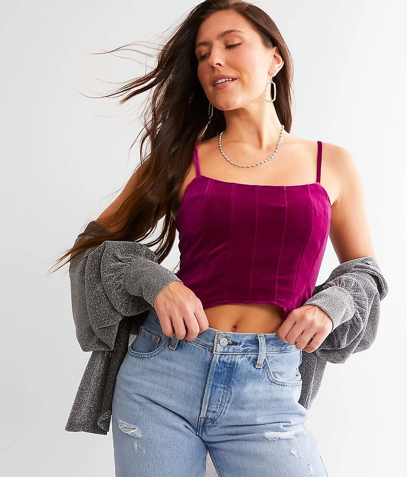 Velvet Corset Tank Top