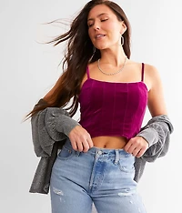 Velvet Corset Tank Top