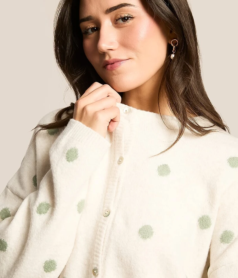 Polka Dot Cardigan Sweater