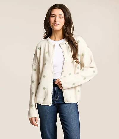 Polka Dot Cardigan Sweater