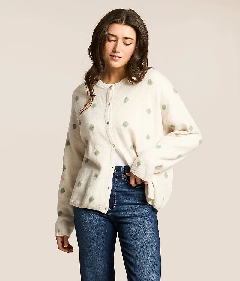 Polka Dot Cardigan Sweater