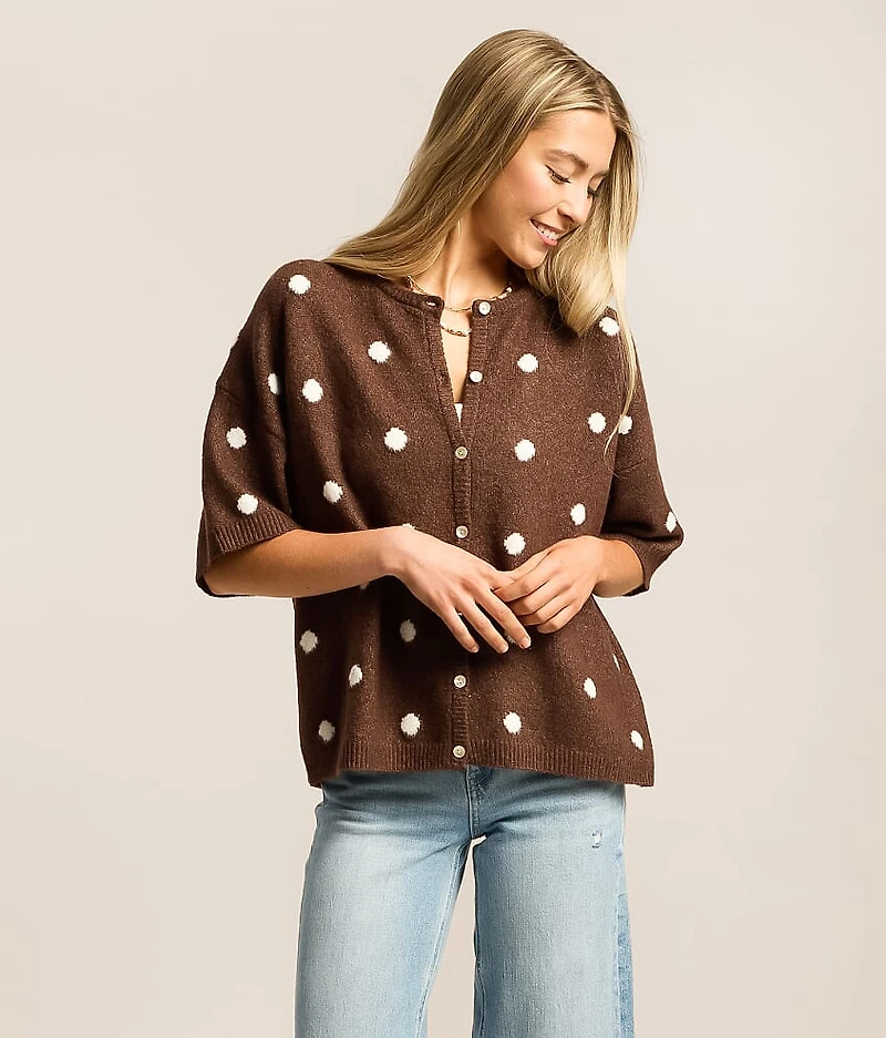 Polka Dot Cardigan Sweater