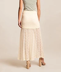 Sheer Lace Midi Skirt