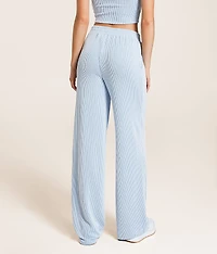 Rib Knit Wide Leg Pant