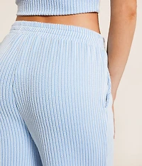 Rib Knit Wide Leg Pant