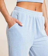 Rib Knit Wide Leg Pant