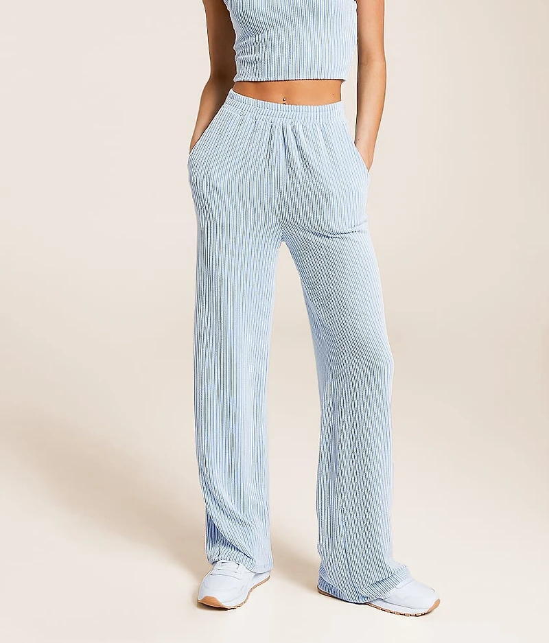 Rib Knit Wide Leg Pant