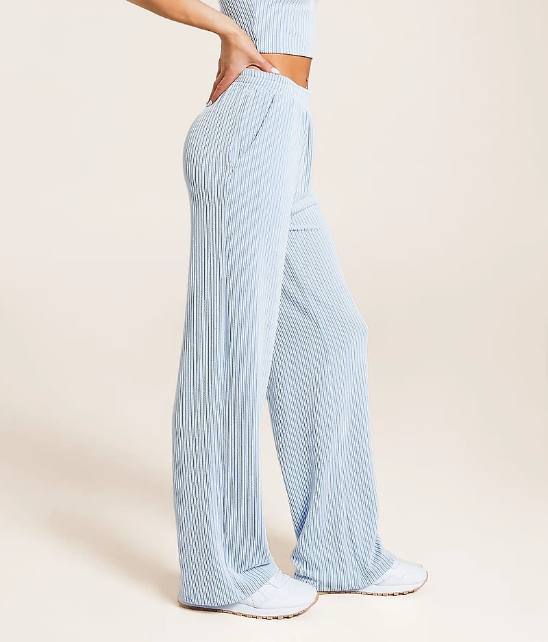 Rib Knit Wide Leg Pant