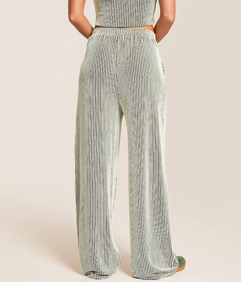 Rib Knit Wide Leg Pant