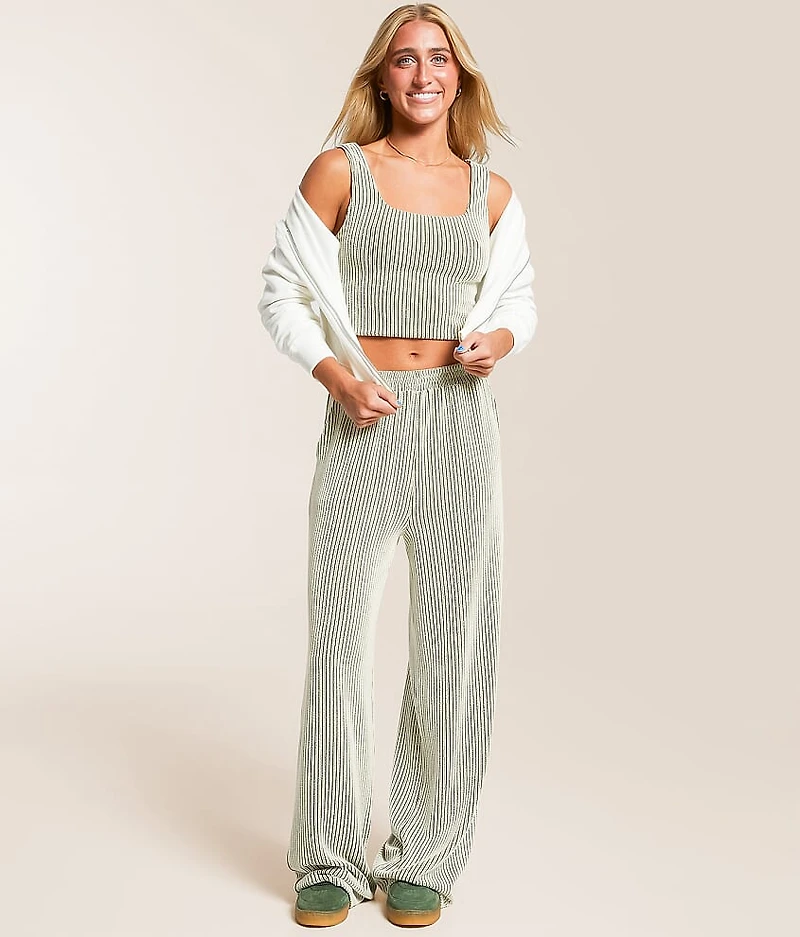 Rib Knit Wide Leg Pant
