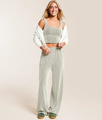 Rib Knit Wide Leg Pant