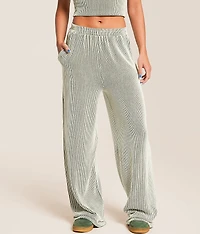 Rib Knit Wide Leg Pant