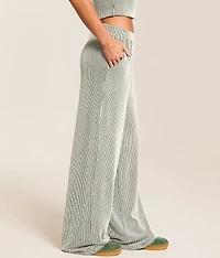 Rib Knit Wide Leg Pant