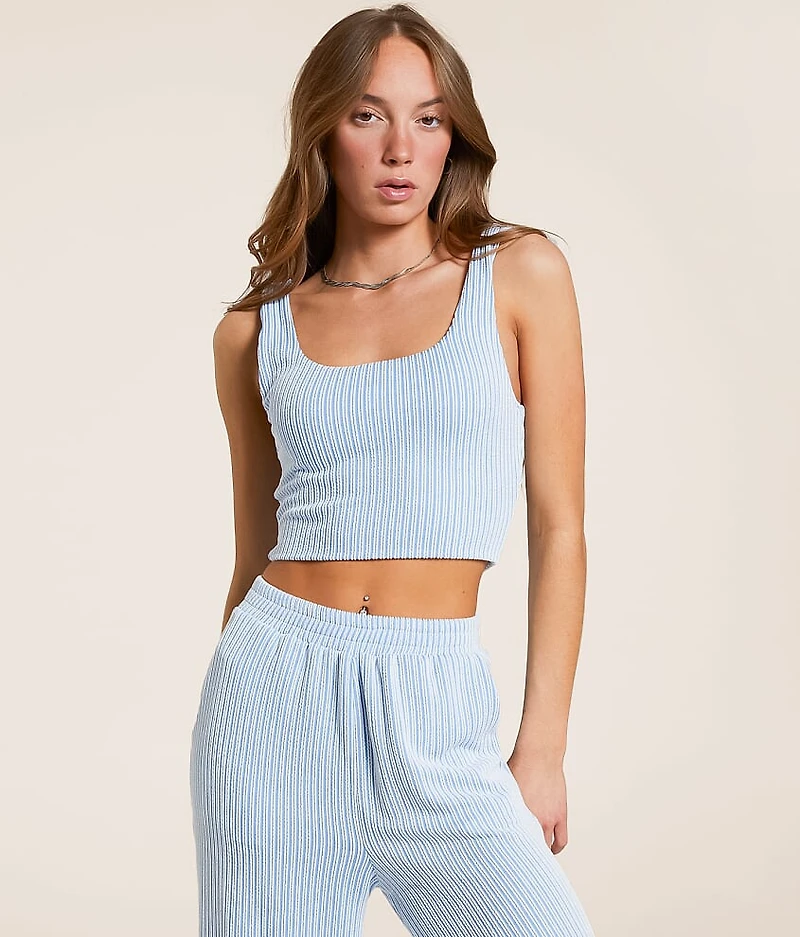 Rib Knit Cropped Tank Top