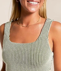 Rib Knit Cropped Tank Top