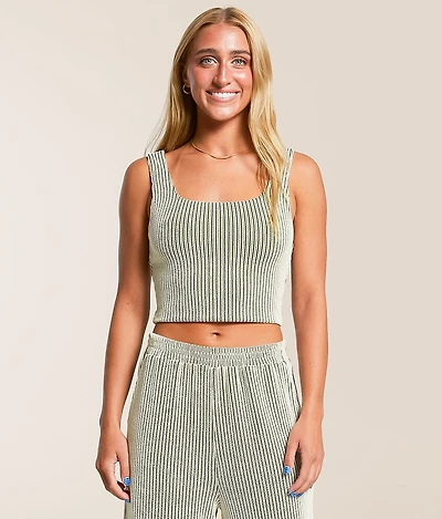 Rib Knit Cropped Tank Top