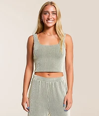 Rib Knit Cropped Tank Top