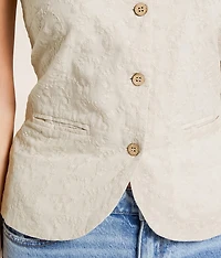 Floral Embroidered High Neck Tank Top