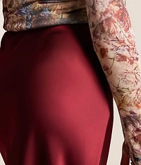 Satin Midi Slip Skirt