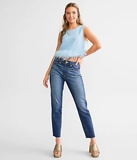 Feather Trim Tank Top