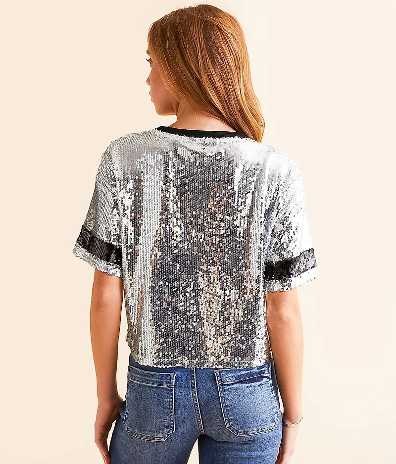Game Day Sequin Cropped Top