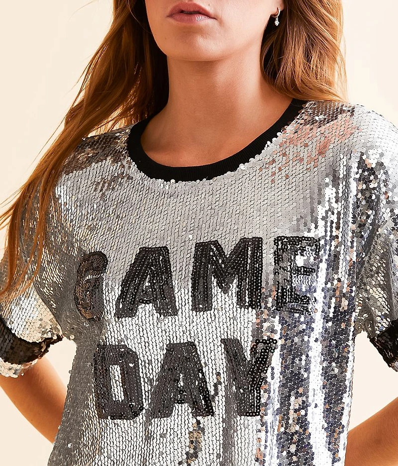 Game Day Sequin Cropped Top